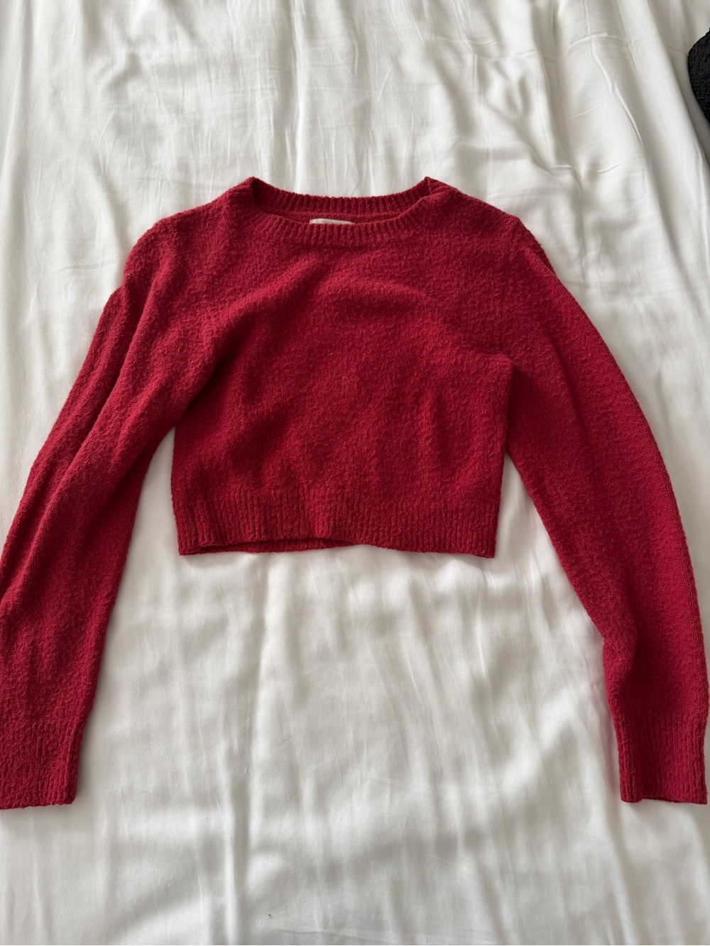 Urban Outfitters Red Cropped Crewneck Sweater